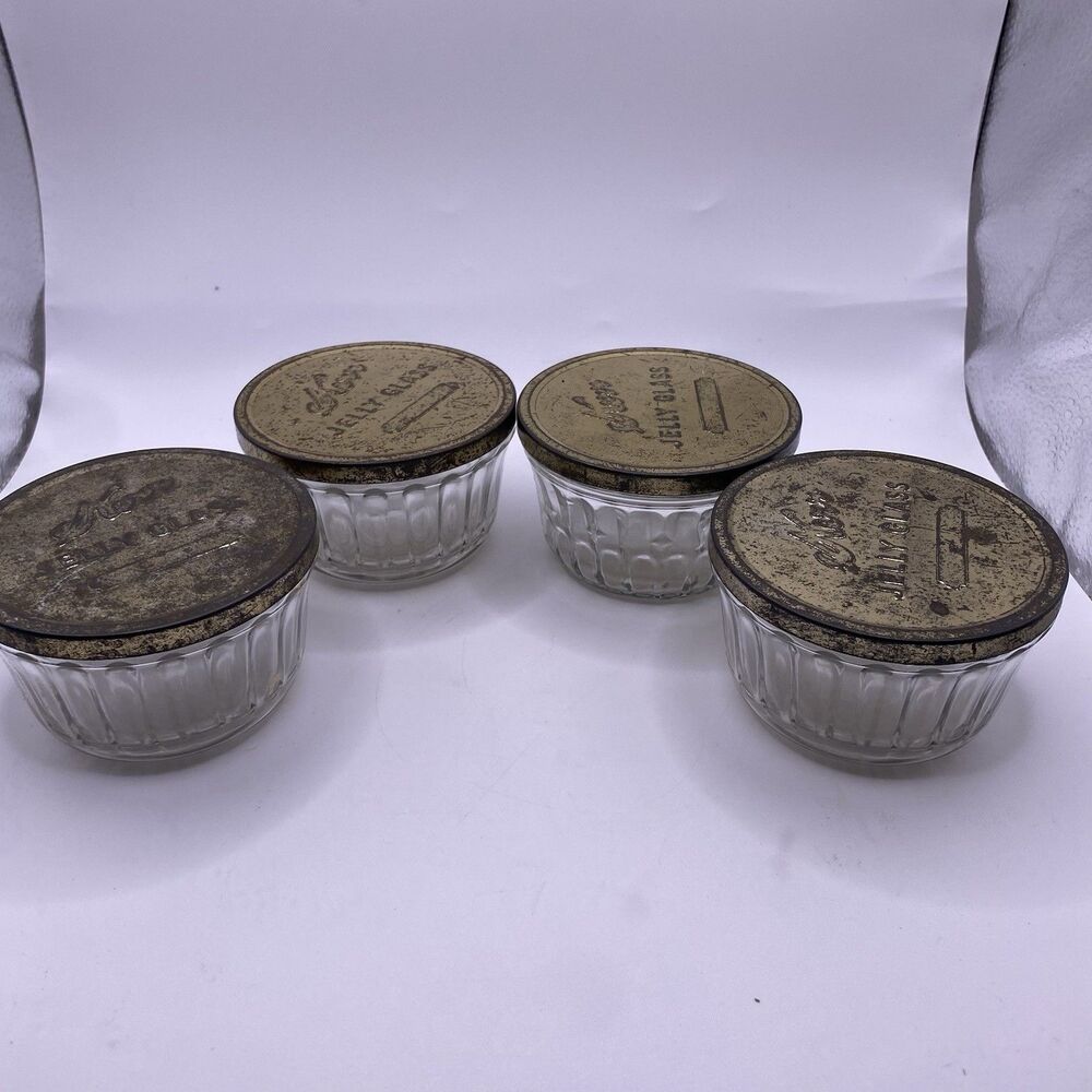 Lot Of 4 Vintage Kerr Jelly Bowls With Kids READ